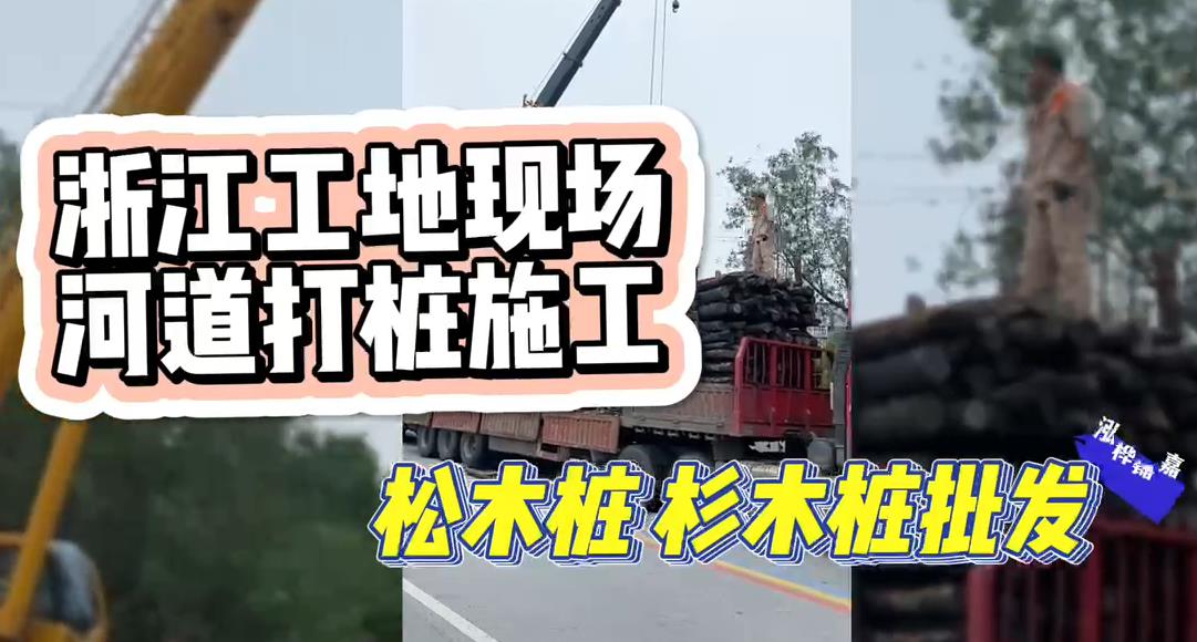 木樁廠家承接松木樁、杉木樁工地施工與批發(fā)視頻